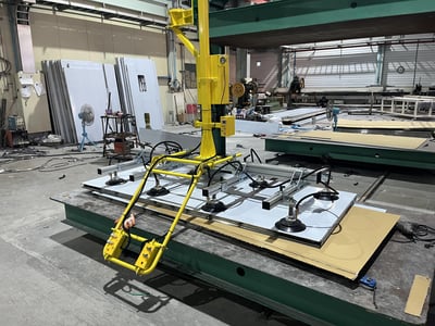 Tay nâng trợ lực treo cột, đầu hút chân không nâng tấm thép - ảnh 4
