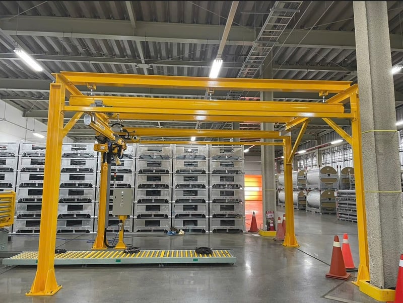 Bộ khung thanh ray 500 kg kết hợp palăng nâng hạ
