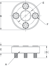 Adapter drawing for VP60, VP-70, VP-80 vacuum cups