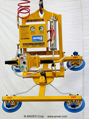 ANVER AT50M4R-SP four pad air powered vacuum lifter with powered tilt & manual rotation