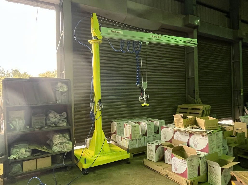 Pneumatic Jib Crane with Vacuum Lifting Pad for Carton Boxes
