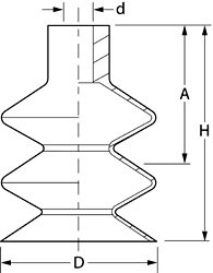 Bản vẽ kích thước giác hút B2.5-5 đến B2.5-25