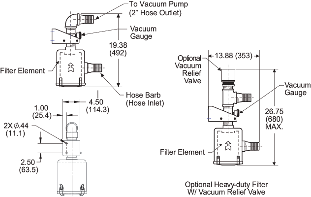 Bản vẽ kích thước bộ lọc FLT-4