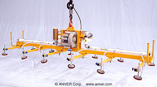 ANVER EB10M12-135-6/44 twelve pad electric powered vacuum lifter