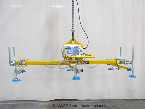 ANVER VPF-57-AC with L60M6-86-3/44: lifting & handling steel sheets 10 ft x 6 ft (3.0 m x 1.8 m) up to 600 lb (272 kg)