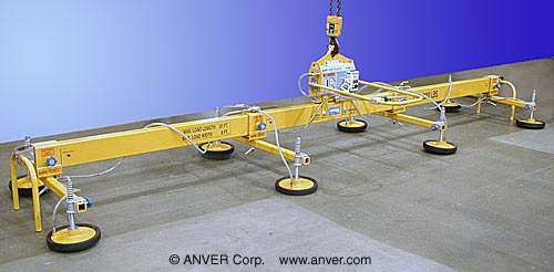 ANVER VPF-57/20HD-AIR with L220M8-190-4/44FP: lifting & handling diamond plate 20 ft x 8 ft (6.1 m x 2.4 m) up to 2200 lb (998 kg)