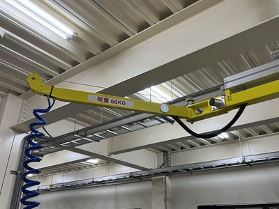Cầu trục xoay khớp nối treo trần với tool nâng thùng carton - ảnh 3