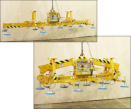 ANVER E400M8-190-4/44C eight pad electric powered vacuum lifter with collapsible frame