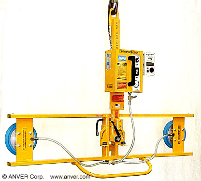 ANVER E25M2-60MUP/R custom two pad electric powered vacuum lifter with manual tilt and rotate
