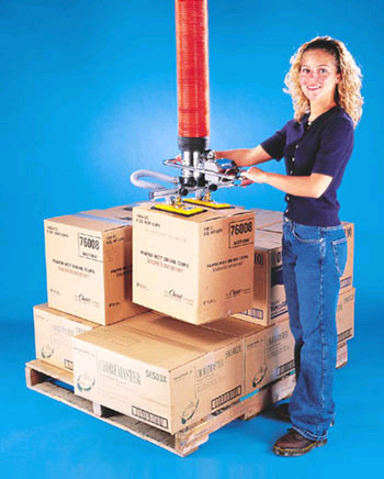 Ống hút chân không ANVER Mini VT120 xếp thùng carton lên pallet