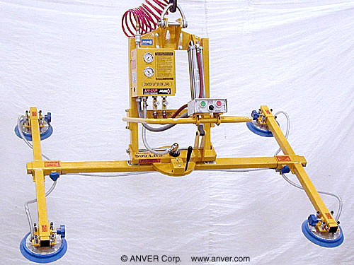 ANVER AT50M4-61-2/44MROT four pad air powered vacuum lifter with powered tilt and manual rotate