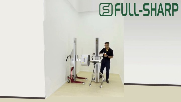 Xe đẩy nâng hạ điện nâng cuộn giấy, cuộn nguyên liệu sử dụng cho phòng sạch