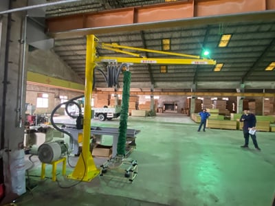 Cầu trục xoay treo thiết bị nâng chân không hút thùng giấy - ảnh 1