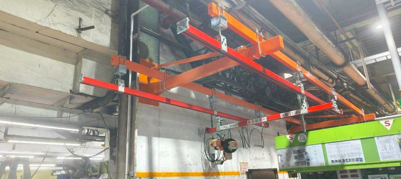 Thanh ray 5T treo tường cho tuyến làm việc sát tường