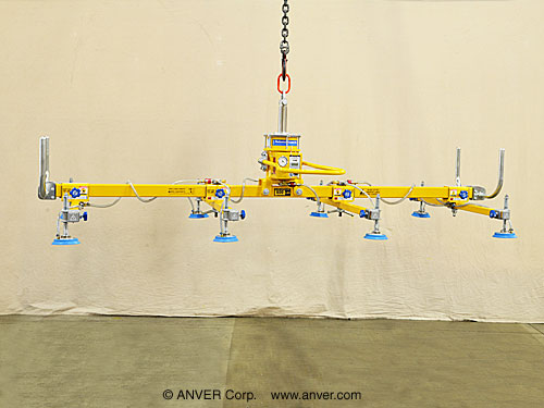 ANVER M100M với L80M8-110-4/44: nâng hạ thép tấm mỏng và thép tấm dày 12 ft x 6 ft (3.7 m x 1.8 m), nặng đến 800 lb (363 kg)