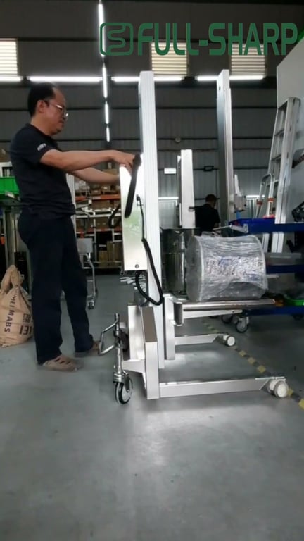 Xe đẩy nâng điện nâng cuộn nguyên liệu