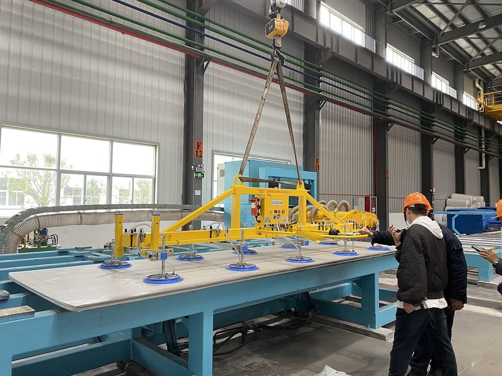 Horizontal handling of stainless-steel sheet