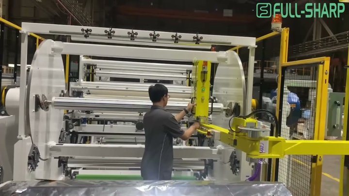 Tay nâng nhiều khớp khí và điện kẹp rút trục airshaft ra khỏi cuộn