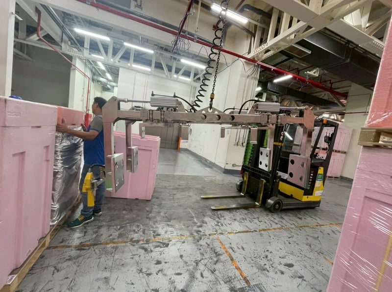 Thanh ray 5T treo trần 200 kg, palang ENDO, tool kẹp thùng PP