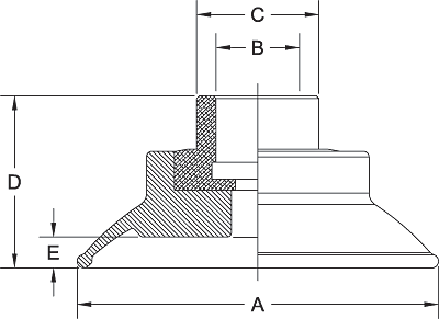Bản vẽ kích thước giác hút phẳng PFC