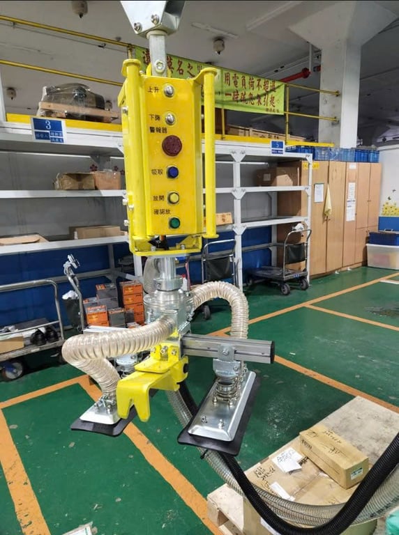 Cầu trục xoay khí nén treo đầu hút chân không motor Becker
