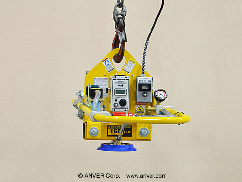 ANVER VPFL4-AC with PA76-S-3: lifting & handling small steel plate up to 160 lb (73 kg)