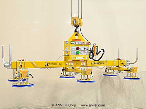 ANVER E600M6-120-3/44 six pad electric powered vacuum lifter