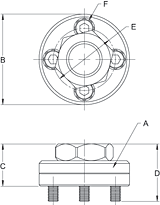 Adapter drawing for VP60, VP-70, VP-80 vacuum cups