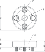 Adapter drawing for VP60, VP-70, VP-80 vacuum cups