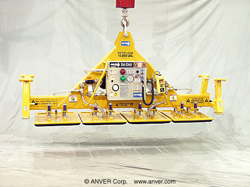 ANVER E1000M4-99-FPX four pad electric powered heavy duty vacuum lifter with fixed high capacity foam vacuum pads