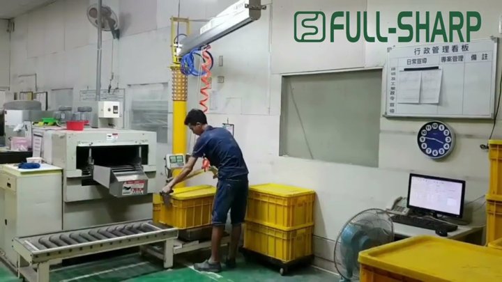 Cầu trục xoay khí nén&thiết bị kẹp nâng khay nhựa-Pneumatic gantry crane& plastic tray lifting clamp