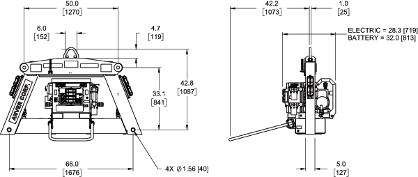 GF10T lifting frame dimension drawing