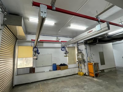 Thanh ray 5T treo cầu trục khí nén, tool kẹp và mặt hút thùng giấy - ảnh 1