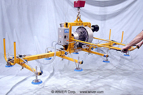 ANVER : nâng hạ thép tấm mỏng 16 ft x 10.5 ft (4.9 m x 3.2 m), nặng đến 500 lb (227 kg)