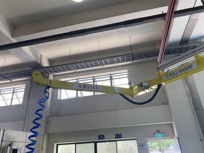 Articulating Jib Crane with Horizontal Air Hoist and Pneumatic Cylinder - ảnh 5