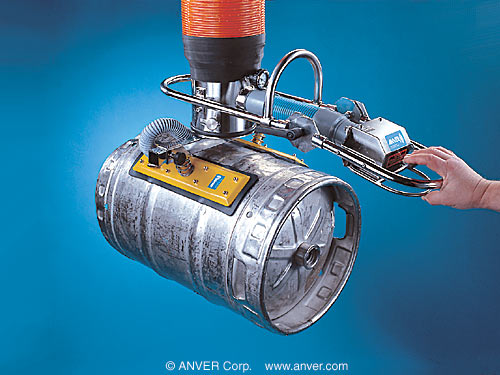 ANVER standard VT vacuum tube lift system with cylindrical load pad attachment