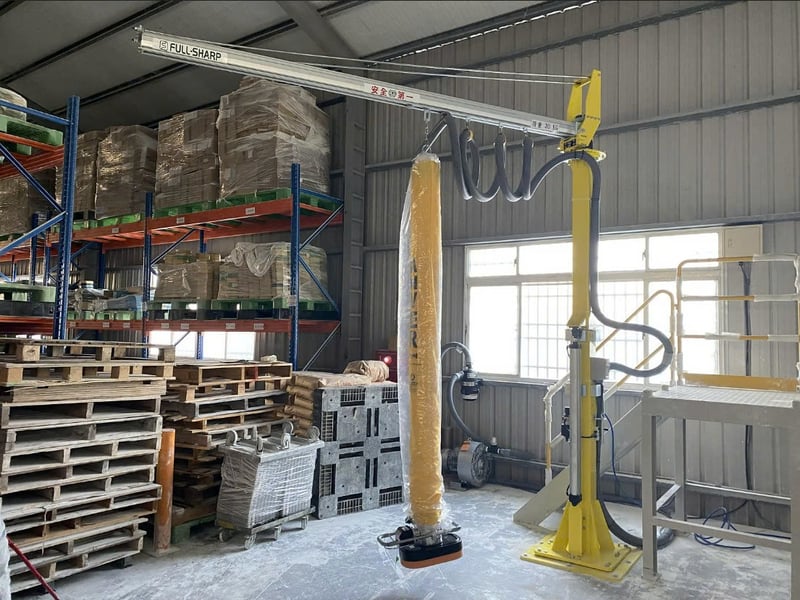 Cầu trục ray nhôm cột chỉnh cao và ống hút chân không ANVER