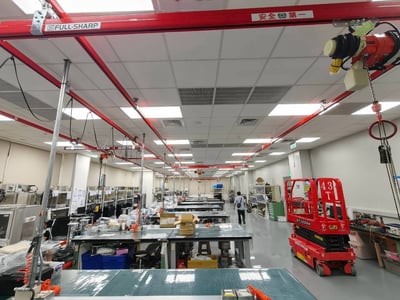 200 kg Overhead Rail System with KITO Electric Hoists for an R&D Office - photo 2