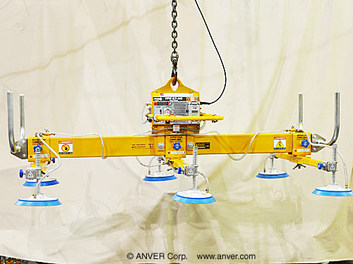 ANVER VPF-57HD-AC with L300M6-86-3/44: lifting & handling steel sheet 12 ft x 6 ft (3.7 m x 1.8 m) up to 3000 lb (1361 kg)