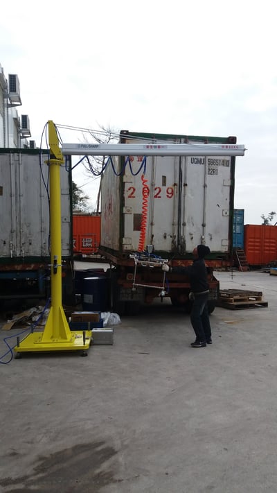 Pneumatic Jib Crane on Mobile Base with Carton Box Vacuum Tool - ảnh 3