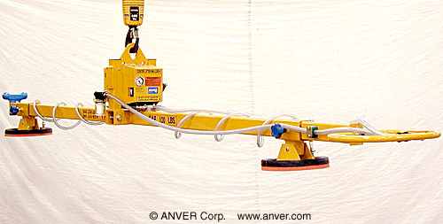 ANVER E50M2-110FP: lifting & handling styrofoam panels 10 ft x 6 ft (3.0 m x 1.8 m) weighing up to 100 lb (45 kg)