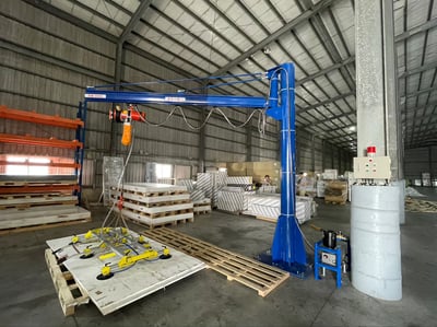 Cầu trục xoay 500kg treo pa lăng điện và mặt hút chân không Becker - ảnh 14