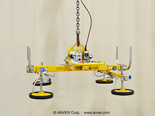 ANVER VPFL4-04-AC + L120M4-48-2/44FP four pad electric powered vacuum lifter