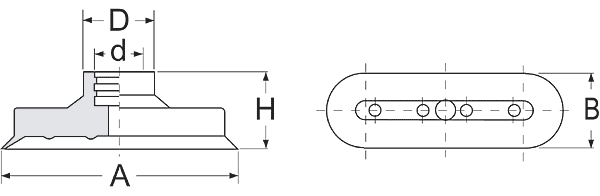 Bản vẽ kích thước giác hút oval nhỏ
