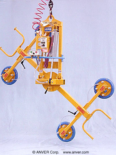 ANVER AT100M4-61-2/44MROT four pad air powered vacuum lifter with powered tilt and manual rotate
