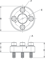 Adapter drawing for VP60, VP-70, VP-80 vacuum cups
