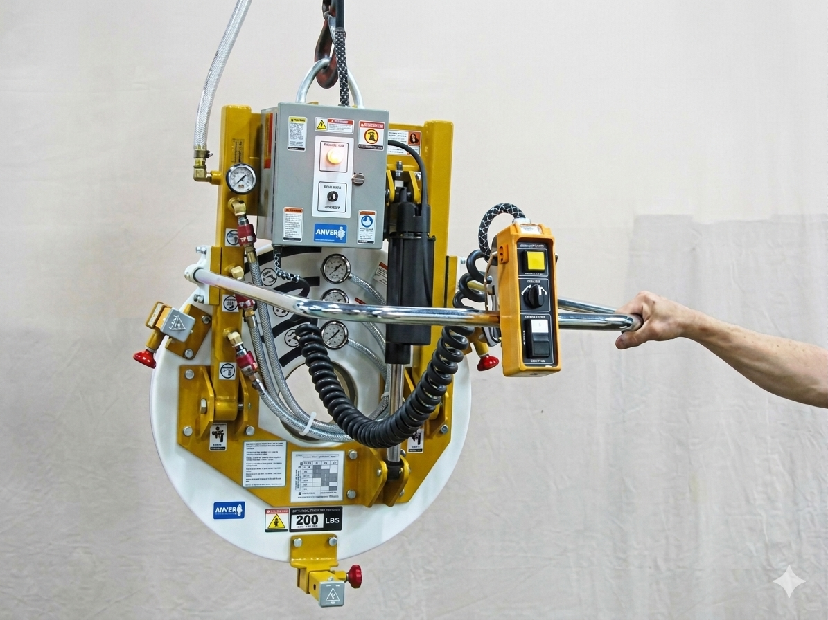Coil lifter handling a roll
