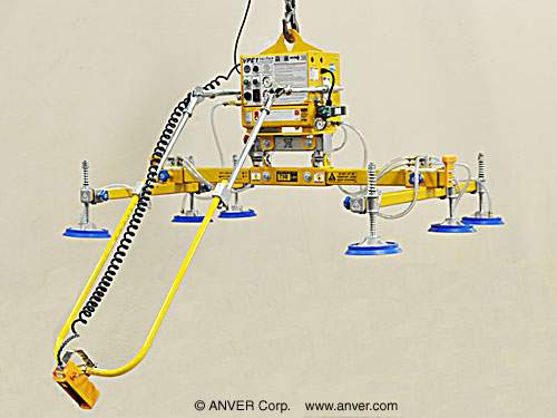 ANVER E75M6-61-2/55-SP: lifting & handling fiberglass hoods 6 ft x 5 ft (1.8 m x 1.52 m) up to 750 lb (340 kg)