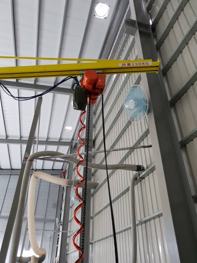 Cầu trục xoay thanh ray, tool hút tấm và pa lăng điện 100 kg - ảnh 5