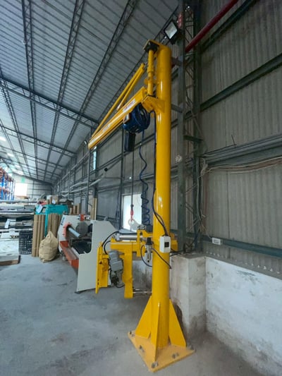 Cầu trục xoay 500 kg với pa lăng 500 kg nâng cuộn nguyên liệu - ảnh 5